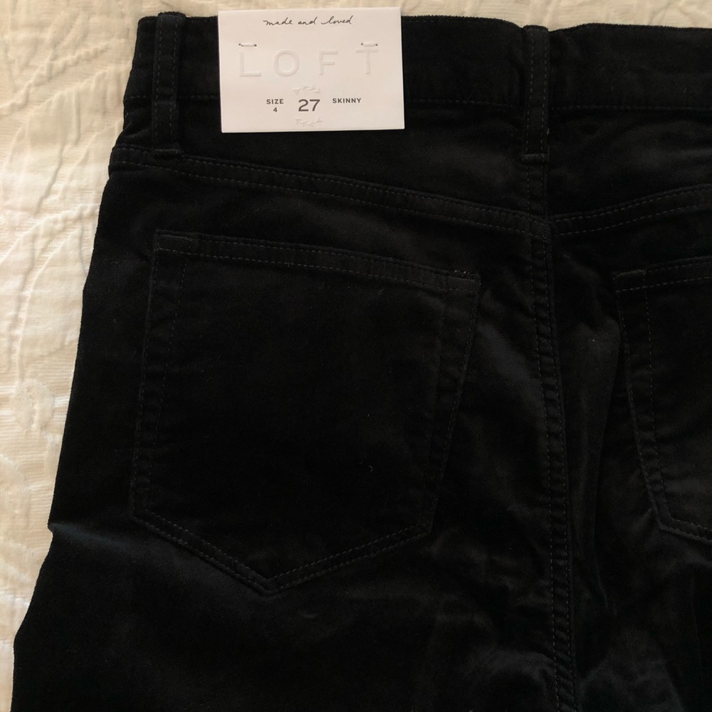 LOFT Velvet Skinny Jeans, Black NWT Women’s Size 27 - Picture 7 of 10
